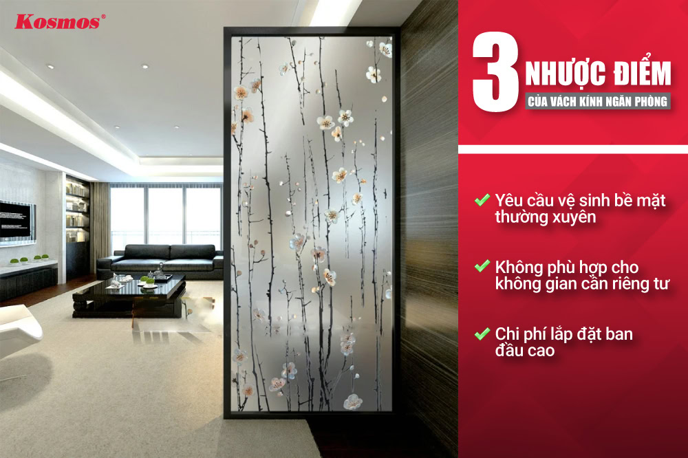 3 nhược điểm của vách ngăn không gian bằng kính 3 nhược điểm của vách ngăn không gian bằng kính