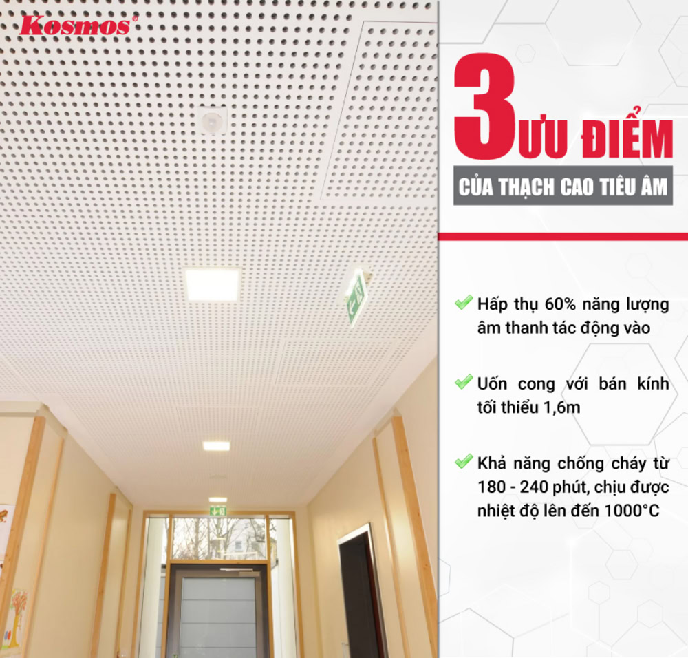 3 ưu điểm của thạch cao tiêu âm 3 ưu điểm của thạch cao tiêu âm