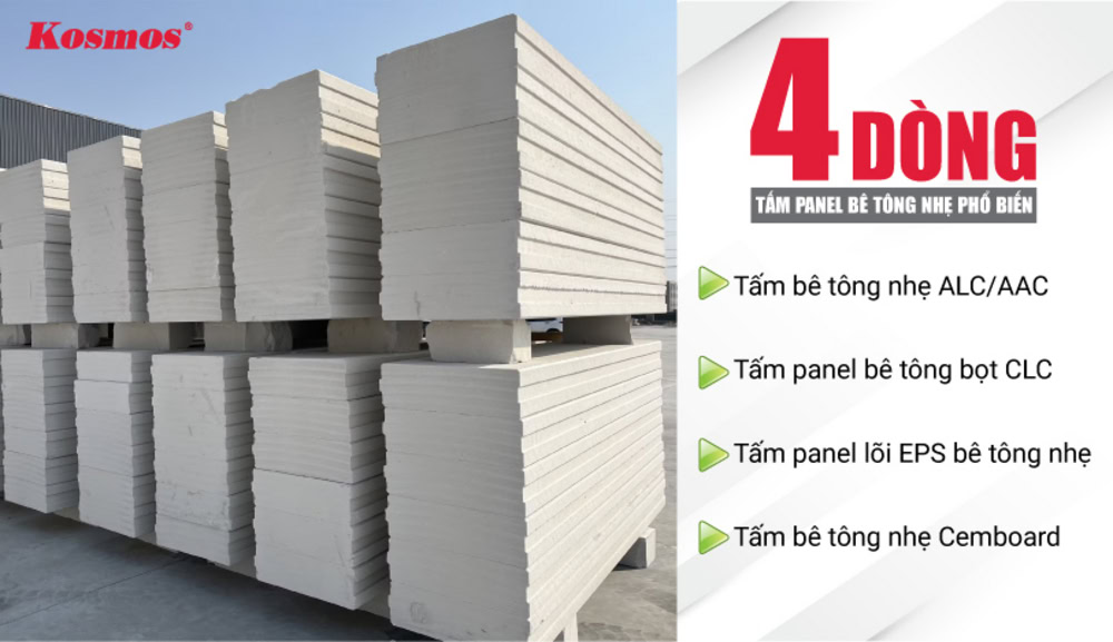 4 dòng sản phẩm panel bê tông nhẹ được sử dụng rộng rãi hiện nay