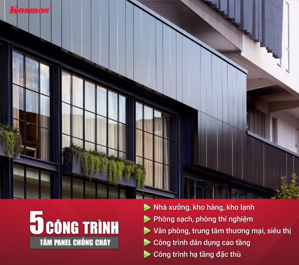 5 hạng mục công trình ứng dụng tấm panel chống cháy