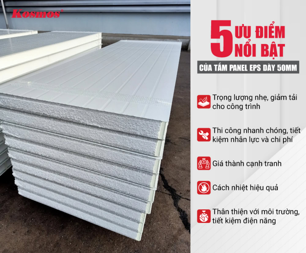 5 lợi ích nổi bật khi ứng dụng tấm panel EPS 50mm vào công trình