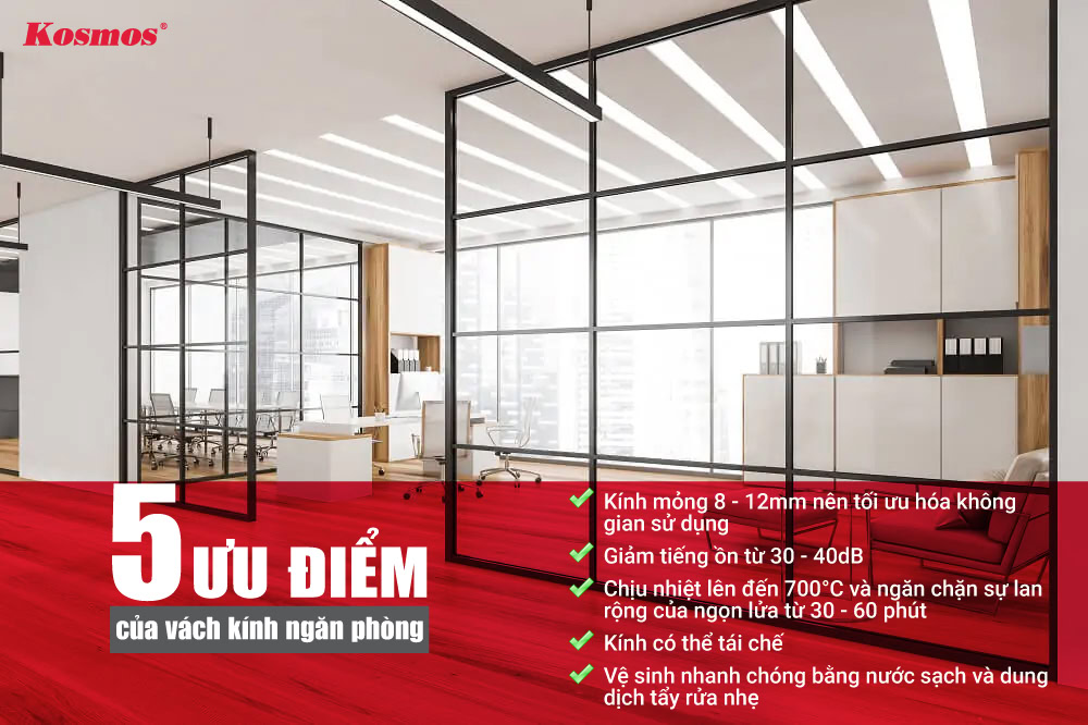 5 ưu điểm nổi bật của vách ngăn không gian bằng kính 5 ưu điểm nổi bật của vách ngăn không gian bằng kính