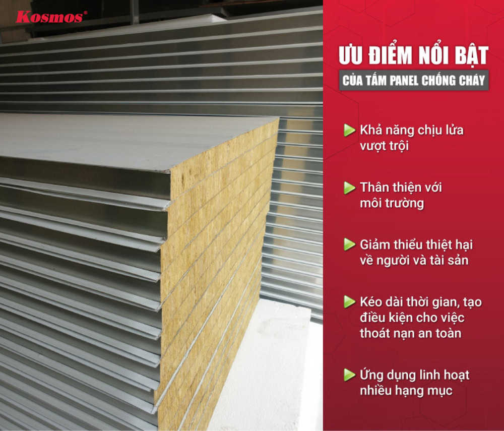 5 ưu thế nổi bật nhất khi sử dụng tấm panel cách nhiệt chống cháy