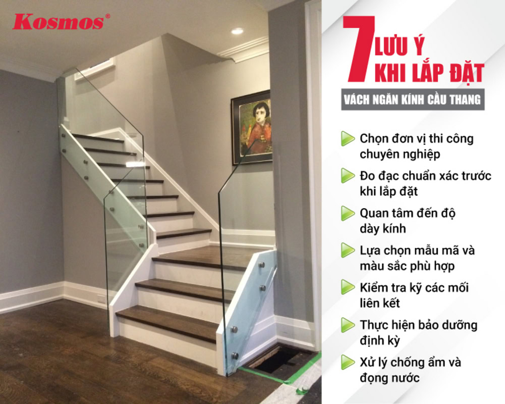 7 yếu tố cần chú ý khi lắp đặt vách kính ngăn cầu thang 7 yếu tố cần chú ý khi lắp đặt vách kính ngăn cầu thang