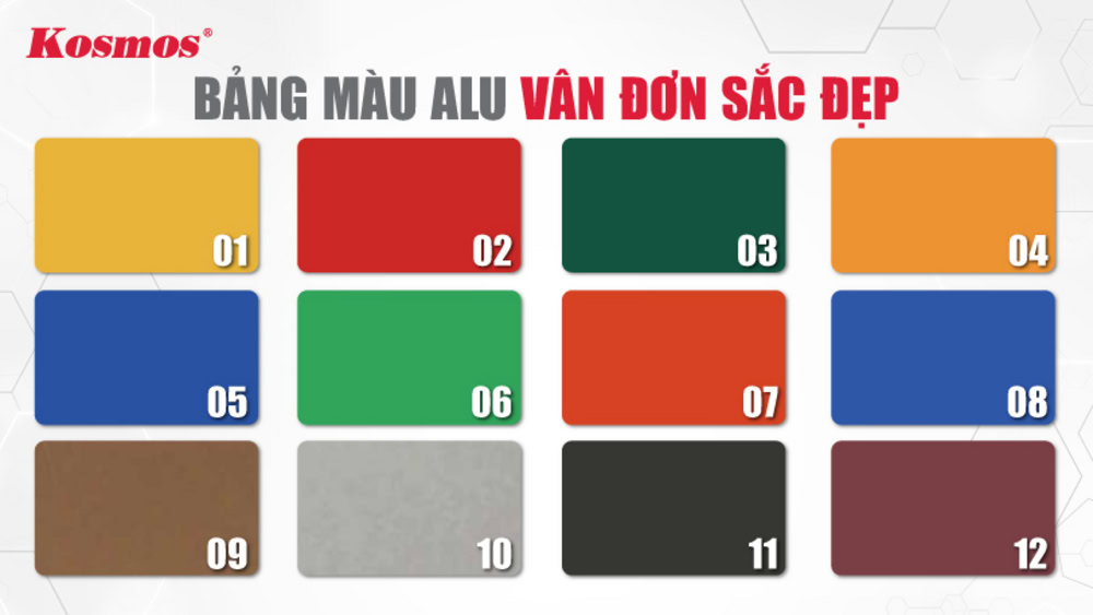 Bảng màu alu vân đơn sắc đẹp