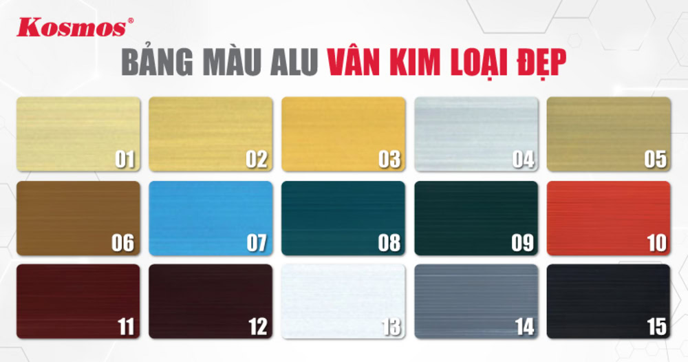 Bảng màu alu vân kim loại đẹp