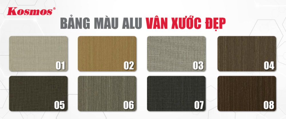 Bảng màu alu vân xước đẹp