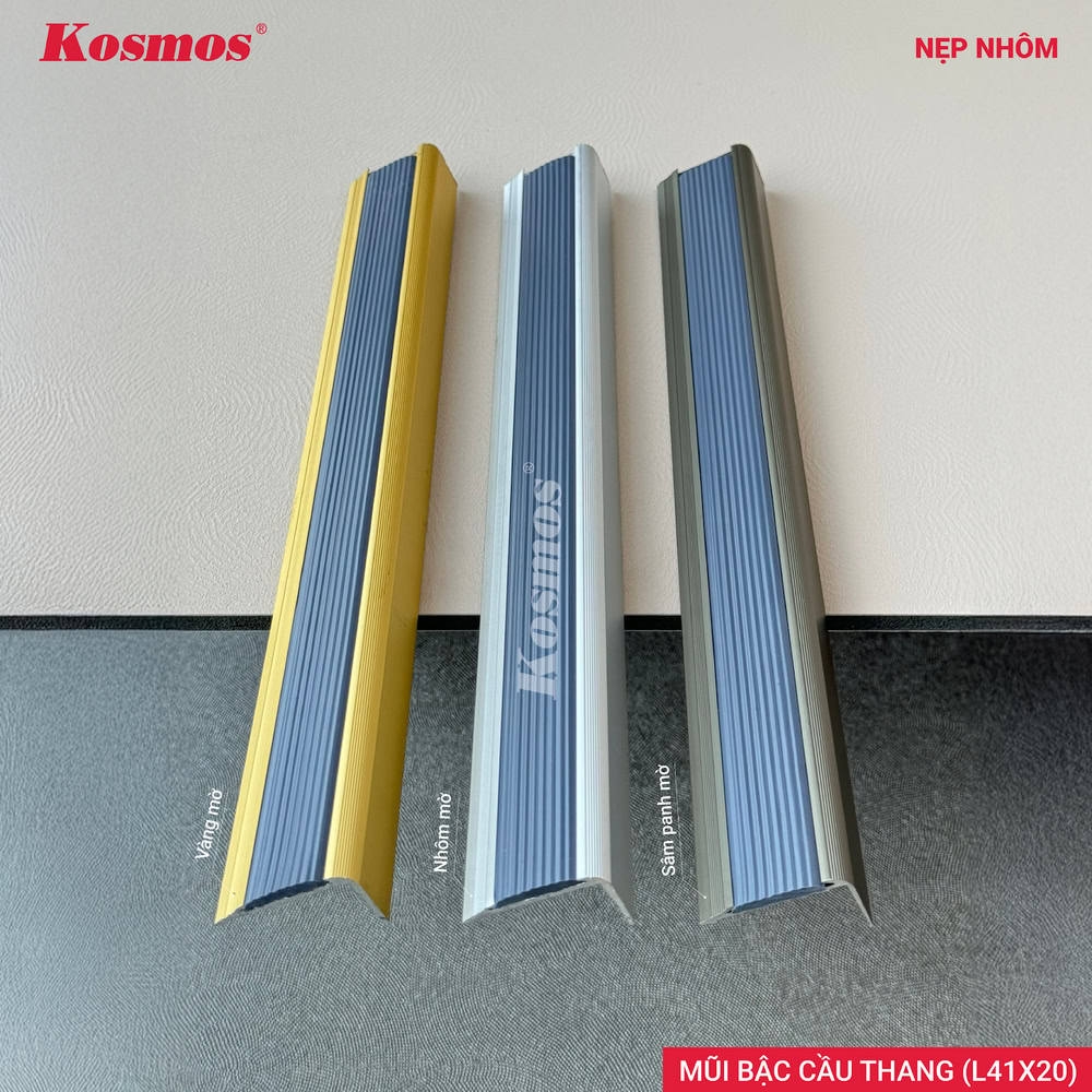 Bộ nẹp nhôm chống trượt L41X20 Kosmos Bộ nẹp nhôm chống trượt L41X20 Kosmos