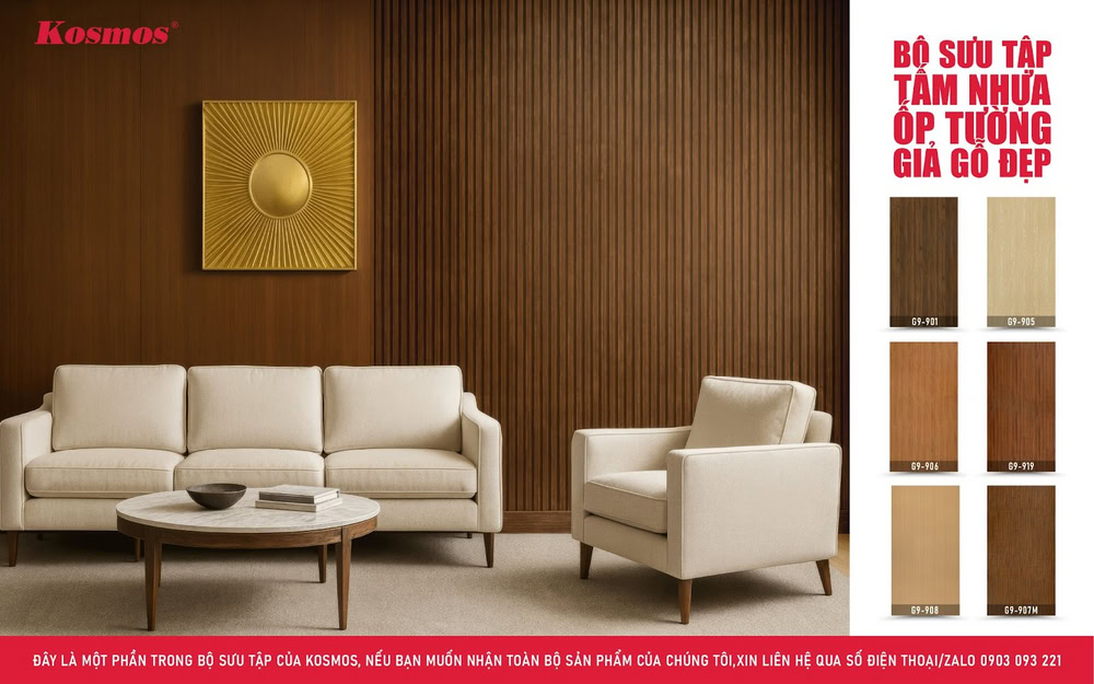 Bộ sưu tập tấm nhựa ốp tường giả gỗ