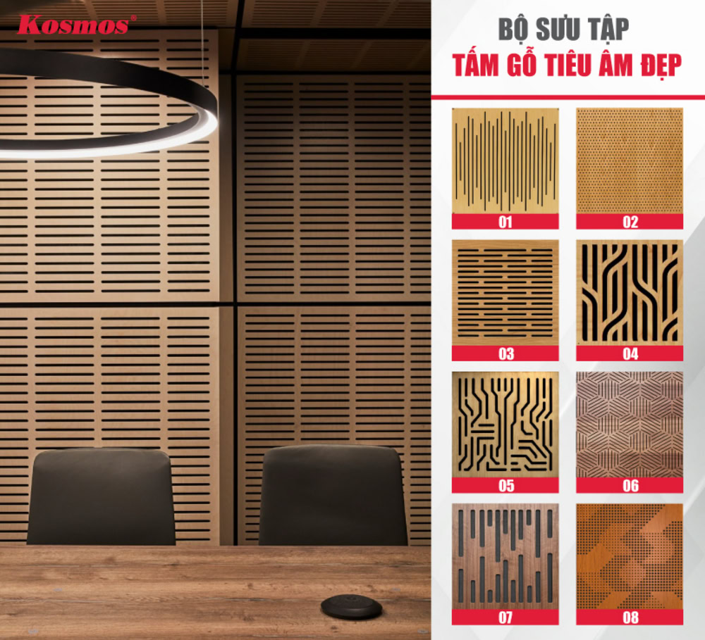 Các mẫu của tấm gỗ tiêu âm Các mẫu của tấm gỗ tiêu âm