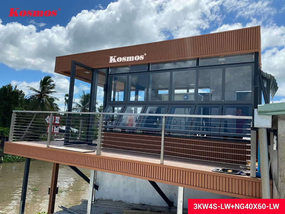 Công trình lam sóng gỗ nhựa ngoài trời được thi công bởi CT Wood