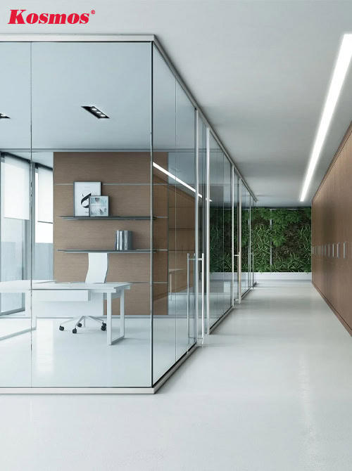 Công trình văn phòng ngăn không gian bằng vách kính cường lực