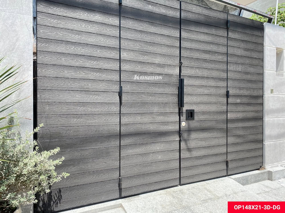 Công ty TNHH A58 thi công ốp cổng bằng gỗ nhựa Kosmos