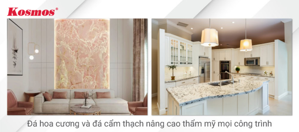 Đá hoa cương và đá cẩm thạch nâng cao thẩm mỹ mọi công trình