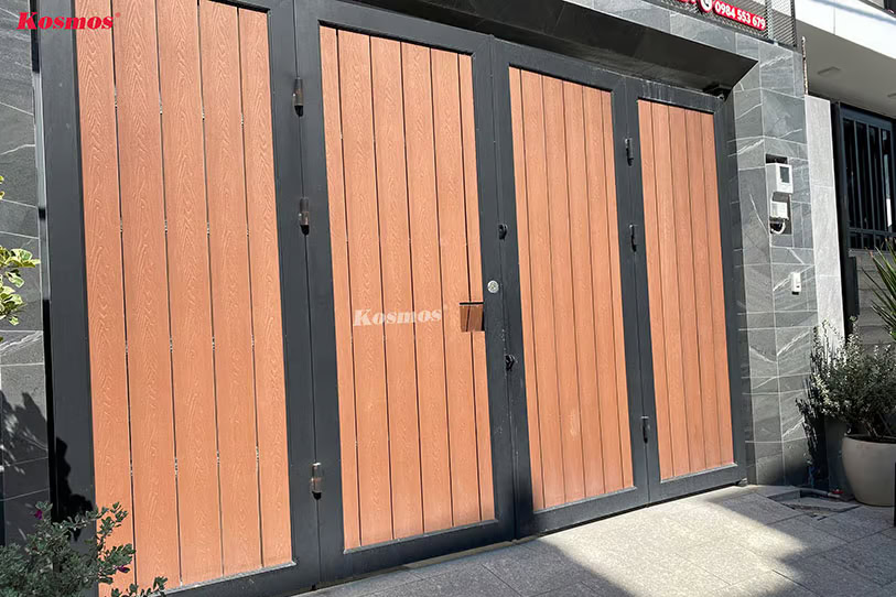 Gỗ nhựa ốp cổng ngoài trời