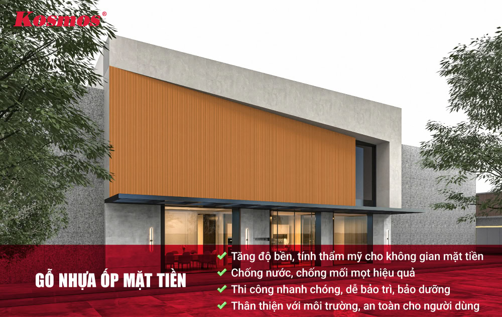 Gỗ nhựa ốp mặt tiền ngày càng phổ biến Gỗ nhựa ốp mặt tiền ngày càng phổ biến