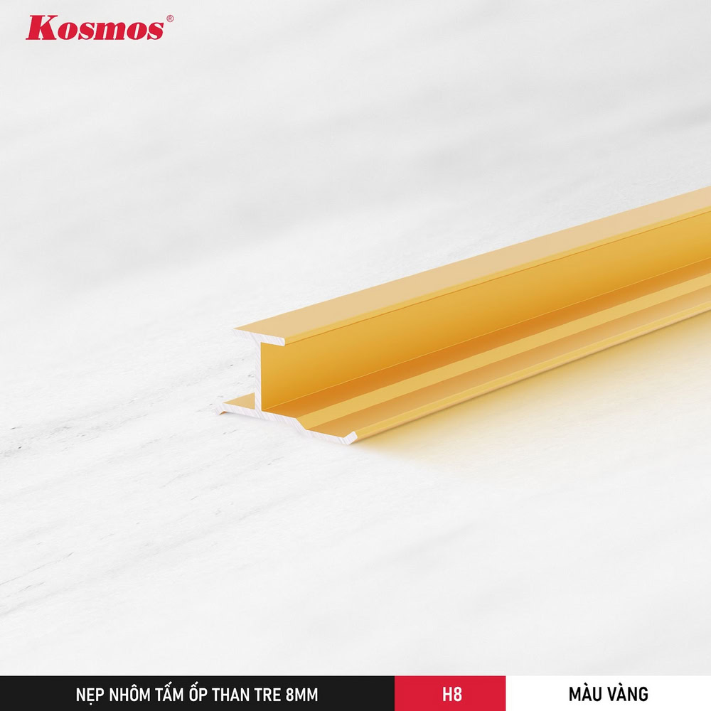 H8-V is a connecting H-shaped strip, creating a yellow decorative line on the surface of 8mm bamboo charcoal panel.