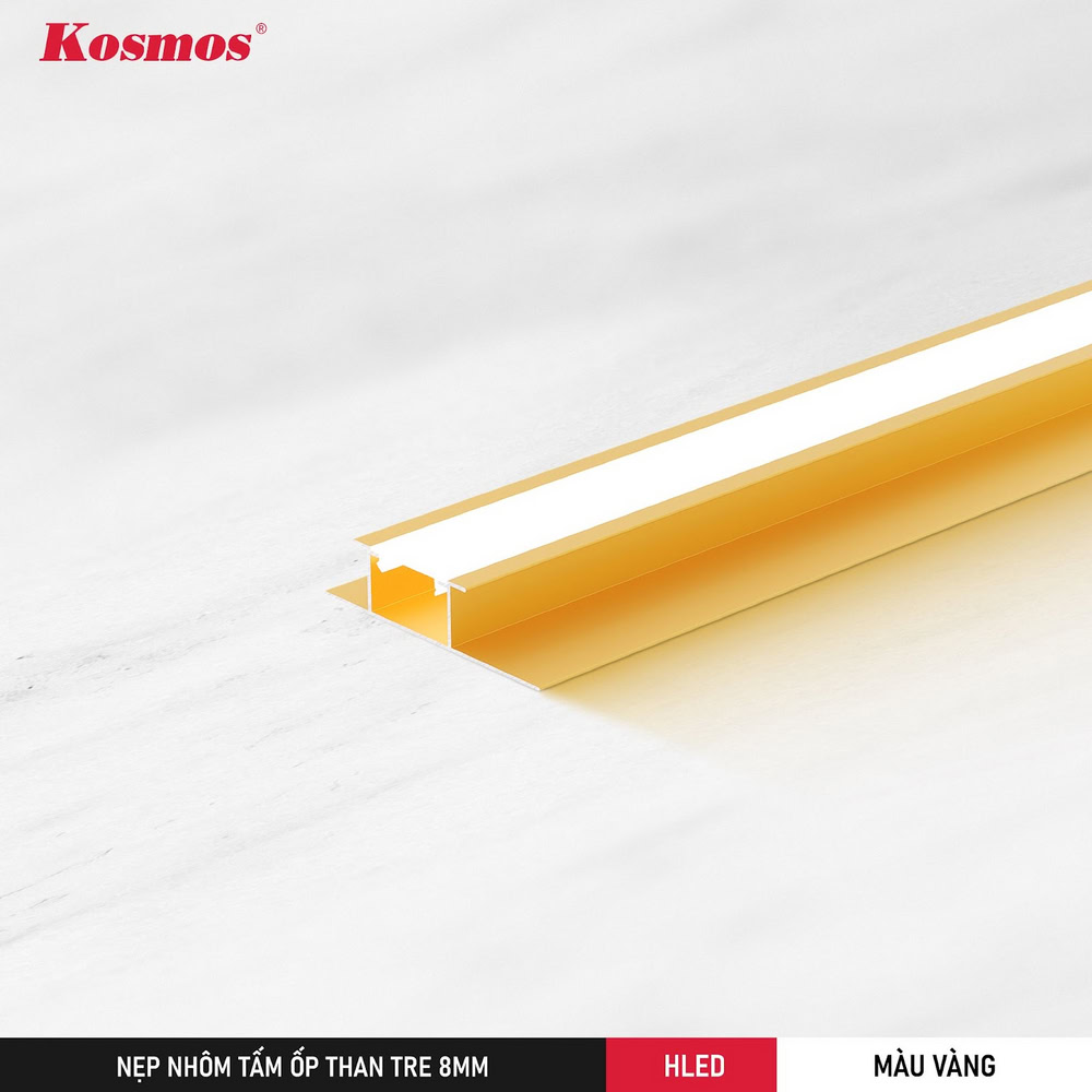 HLED-V is a yellow LED H-shaped connector for 8mm bamboo charcoal panels
