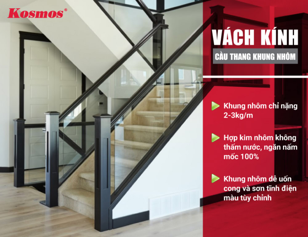 Lợi ích nổi bật khi lựa chọn vách cầu thang nhôm – kính Lợi ích nổi bật khi lựa chọn vách cầu thang nhôm – kính