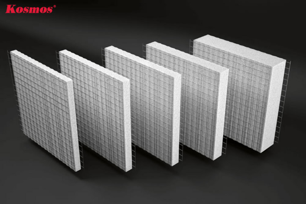 Lớp lõi xốp EPS làm từ hạt nhựa polystyrene được kích nở ở nhiệt độ 90°C Lớp lõi xốp EPS làm từ hạt nhựa polystyrene được kích nở ở nhiệt độ 90°C