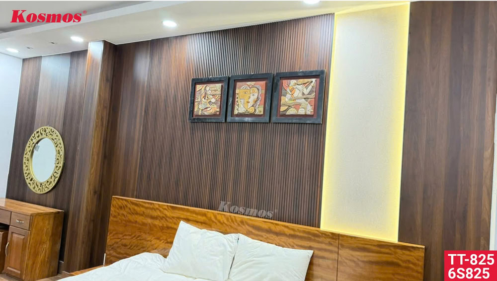 Luxury Interior Decor thi công ốp tường nội thất bằng tấm ốp than tre Kosmos
