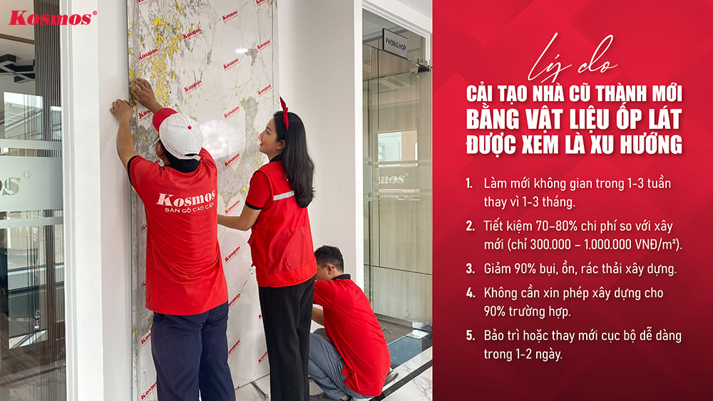 Lý do cải tạo nhà cũ thành mới bằng vật liệu ốp lát được xem là xu hướng