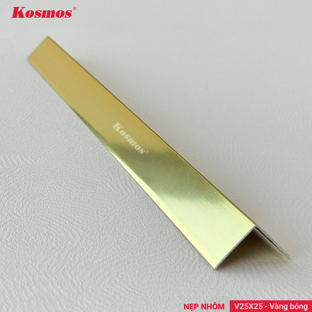 Nẹp V nhôm 25x25mm màu vàng bóng Nẹp V nhôm 25x25mm màu vàng bóng