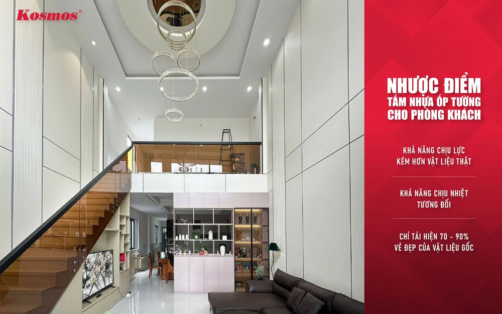 Nhược điểm của tấm nhựa ốp phòng khách