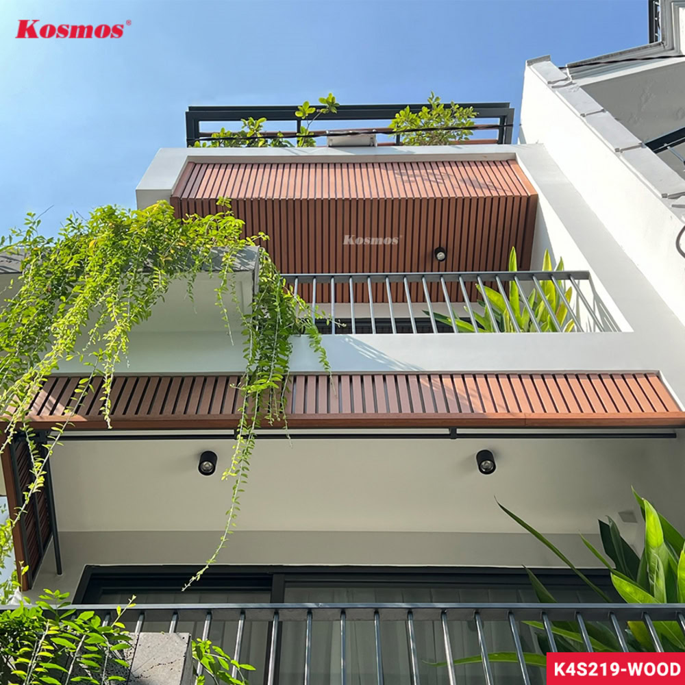 Ốp mặt tiền bằng gỗ nhựa thi công bởi Gia Hưng Thịnh