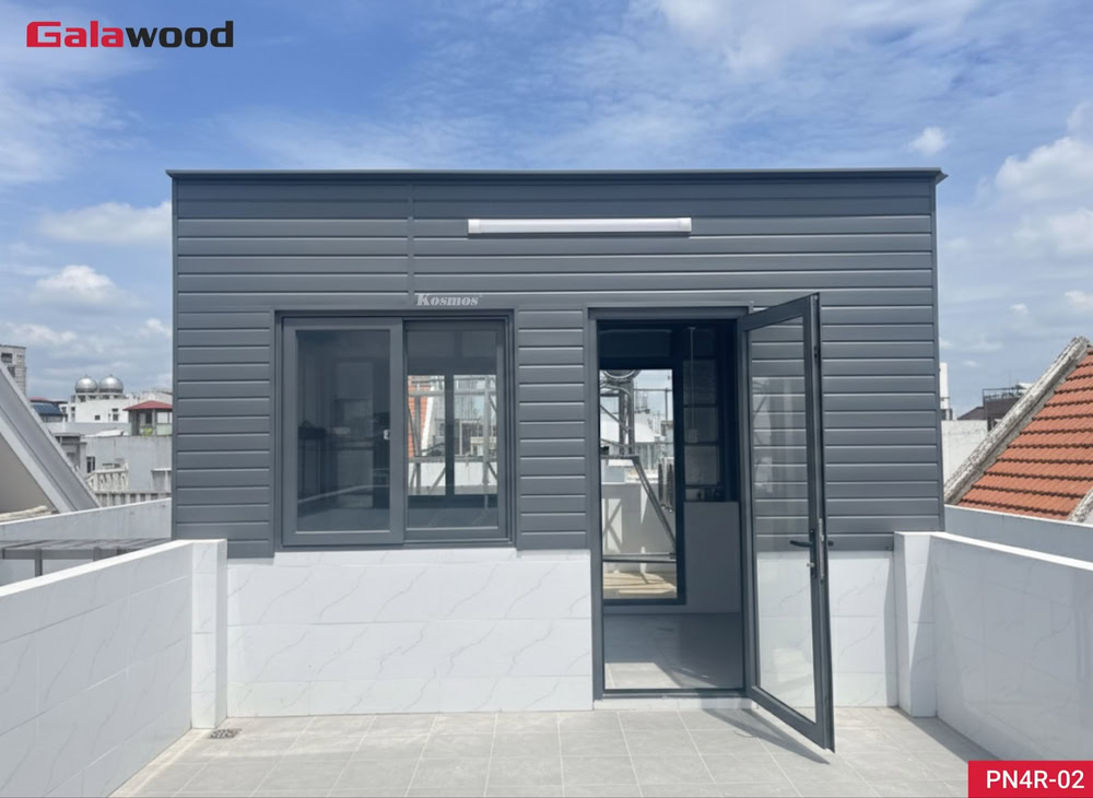 Ốp vách tường ngoài trời bằng tấm panel Kosmos được thi công hoàn thiện bởi Hạnh Huy