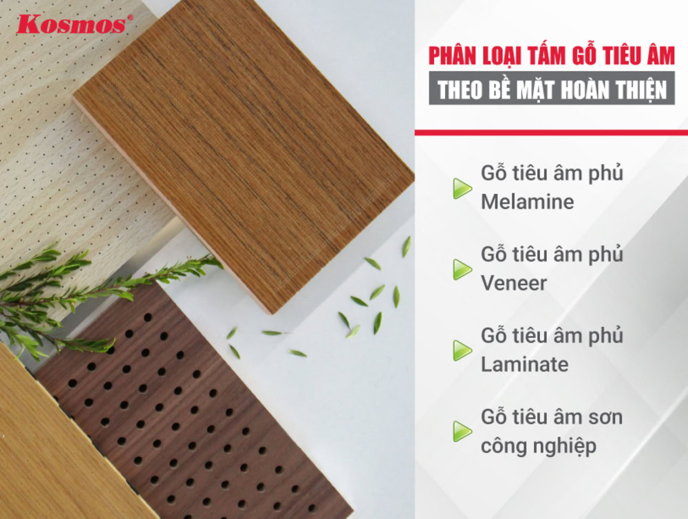 Phân loại tấm gỗ tiêu âm theo bề mặt hoàn thiện Phân loại tấm gỗ tiêu âm theo bề mặt hoàn thiện