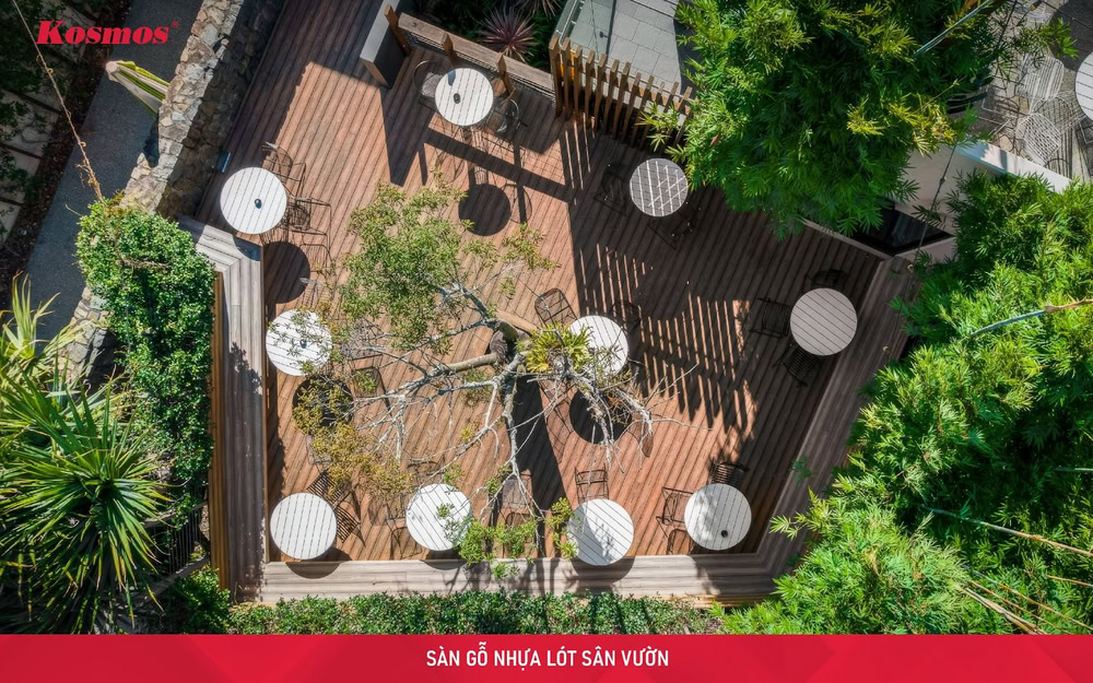 Sàn gỗ nhựa lót sân vườn Sàn gỗ nhựa lót sân vườn