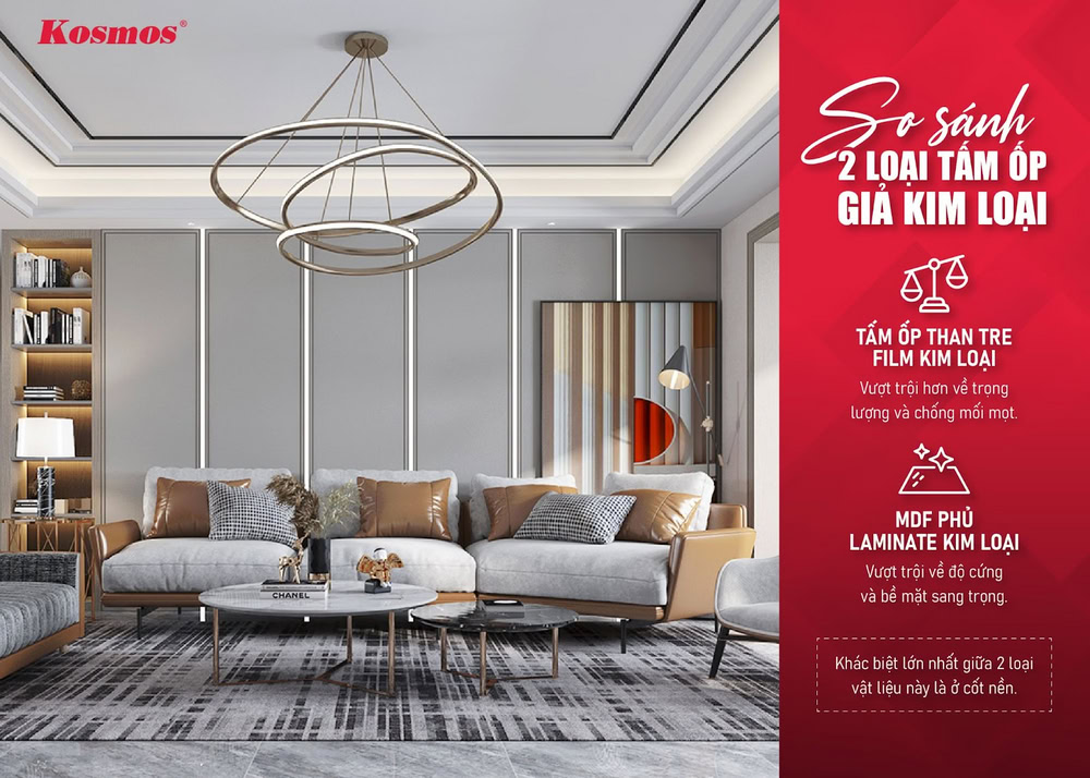 So sánh 2 loại tấm ốp giả kim loại So sánh 2 loại tấm ốp giả kim loại