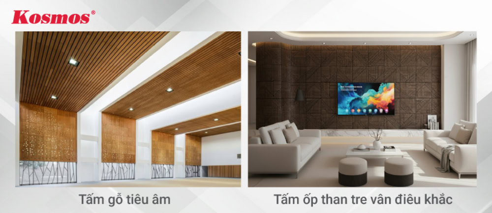 Tấm gỗ tiêu âm và tấm ốp than tre vân điêu khắc Tấm gỗ tiêu âm và tấm ốp than tre vân điêu khắc