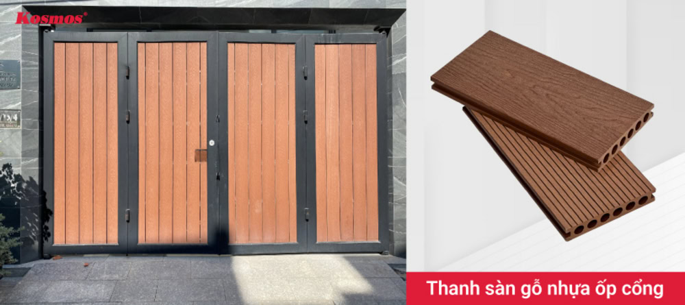 Thanh sàn gỗ nhựa ốp cổng Thanh sàn gỗ nhựa ốp cổng