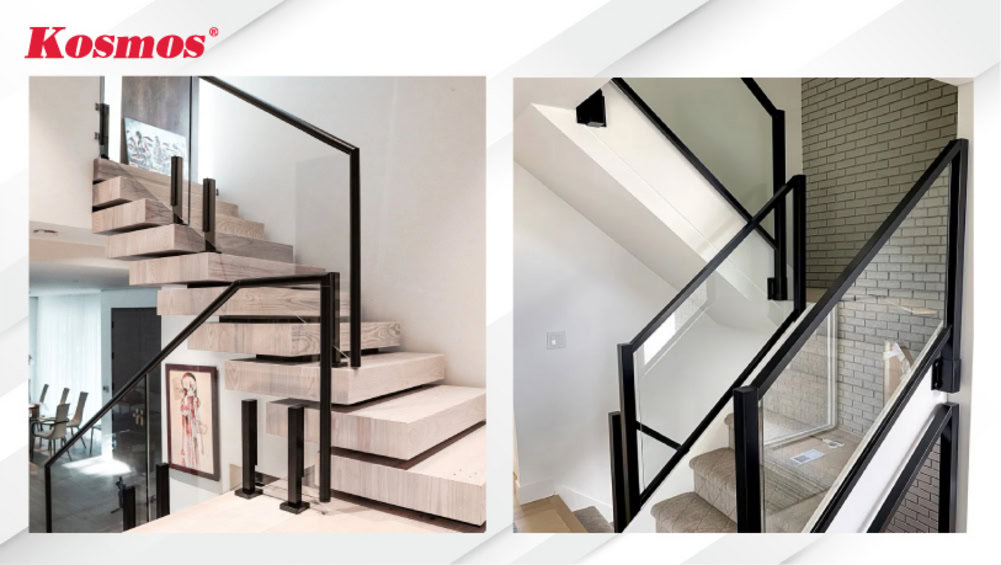 Thiết kế vách ngăn cầu thang kính khung nhôm bền đẹp, hiện đại Thiết kế vách ngăn cầu thang kính khung nhôm bền đẹp, hiện đại