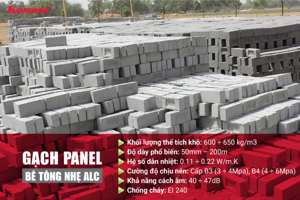 Thông số kỹ thuật của gạch panel bê tông nhẹ AAC
