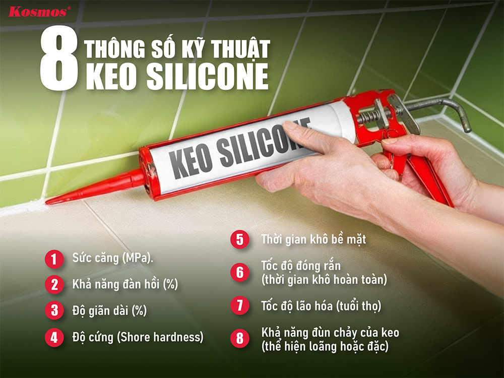 Thông số kỹ thuật keo silicone