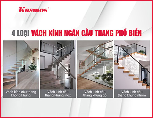 Vách kính ngăn cầu thang: Ưu nhược điểm, báo giá các loại 2025