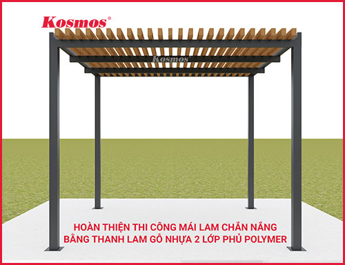 Hướng dẫn thi công mái lam che nắng lắp nghiêng bằng thanh lam gỗ nhựa 2 lớp phủ Polymer