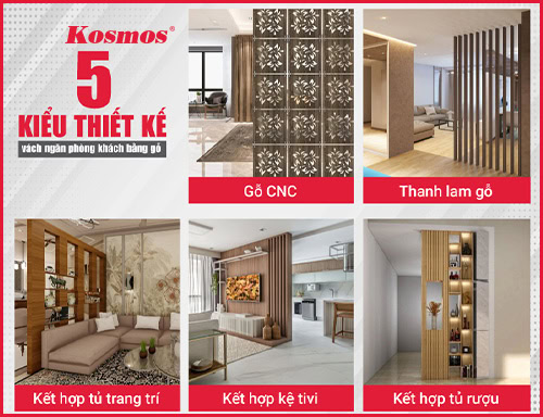 99+ mẫu vách ngăn gỗ phòng khách đẹp, sang trọng 2025