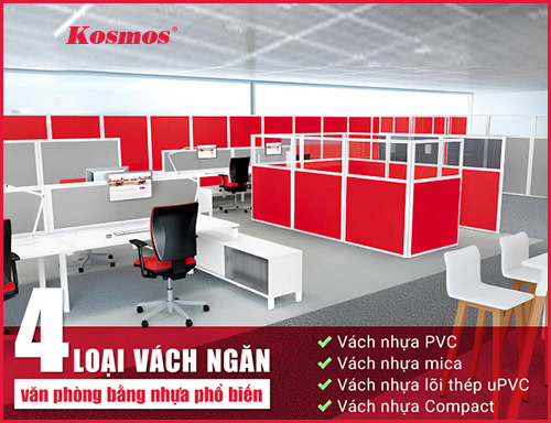 Top 4 loại vách ngăn văn phòng bằng nhựa dễ thi công và bền đẹp