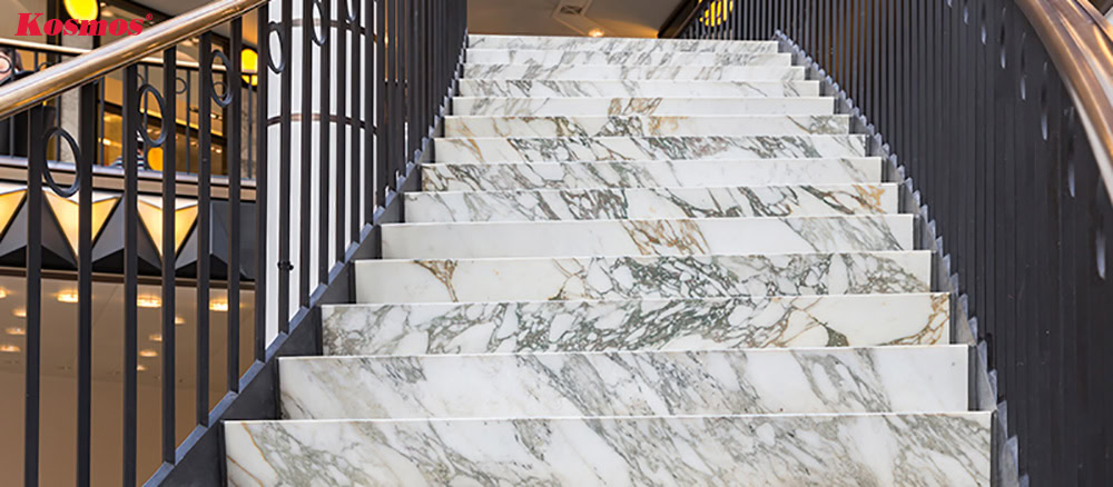 Ứng dụng đá Marble ốp bậc cầu thang