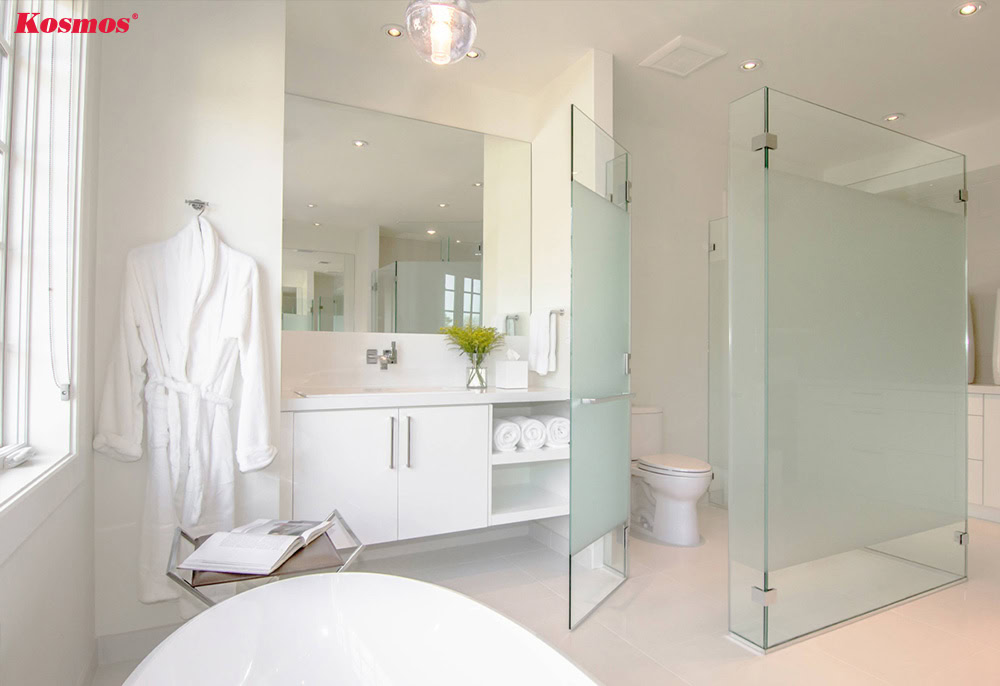 Vách ngăn kính mờ ứng dụng cho phòng tắm