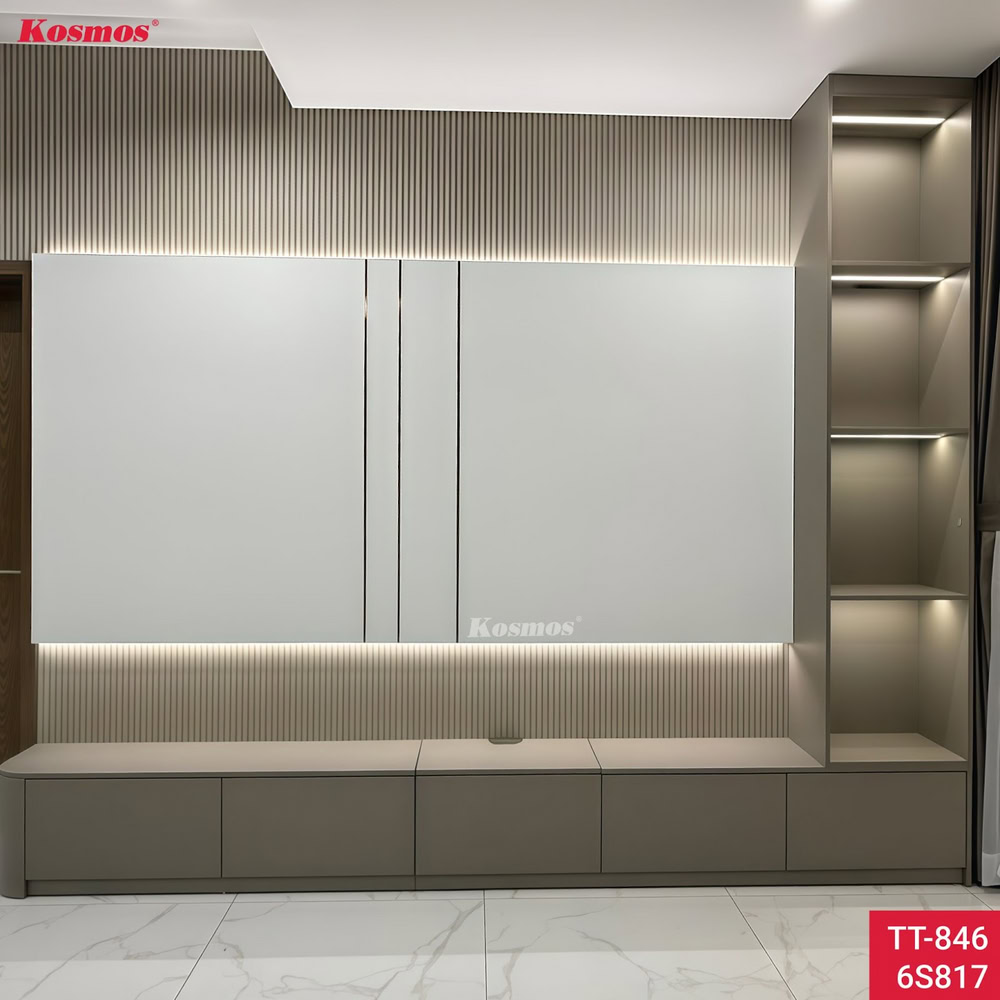 Vách tivi được lắp đặt bởi Nhân Phát