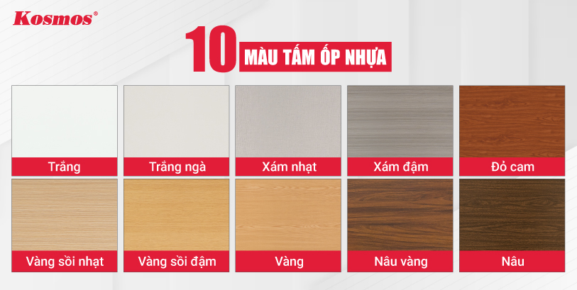 10 màu tấm ốp nhựa 10 màu tấm ốp nhựa