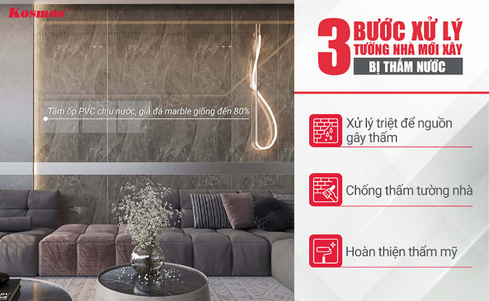 3 bước xử lý tường nhà mới xây bị thấm nước