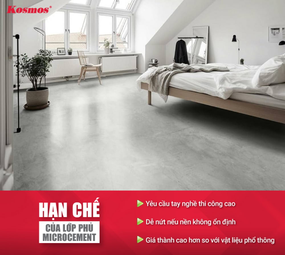3 hạn chế cần chú ý khi sử dụng lớp phủ Microcement