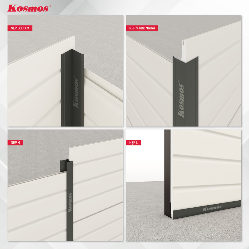 4 loại nẹp của tấm ốp Panel