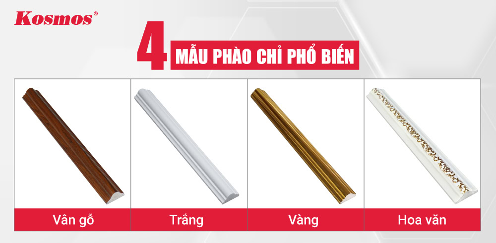 4 mẫu màu phào chỉ phổ biến